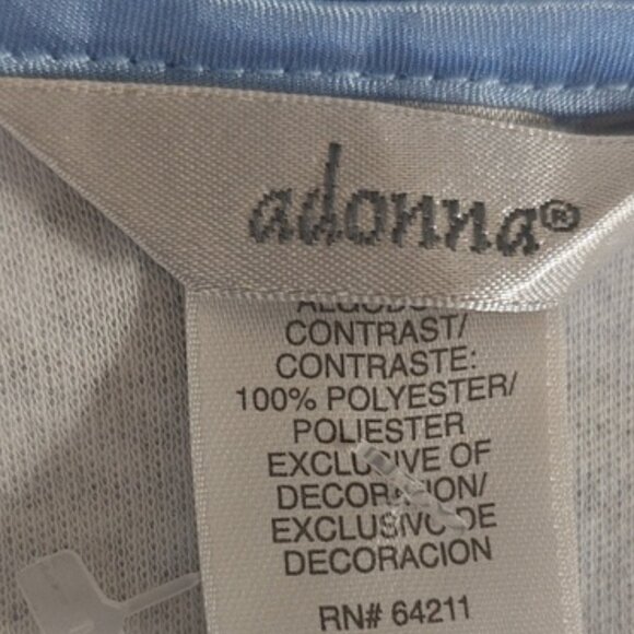 Adonna  XL Chemise & Robe Set Blue Floral Lace Trim - Picture 8 of 8